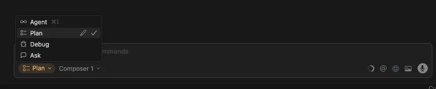 How to switch to Cursor plan mode