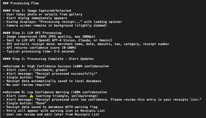 Processing flow