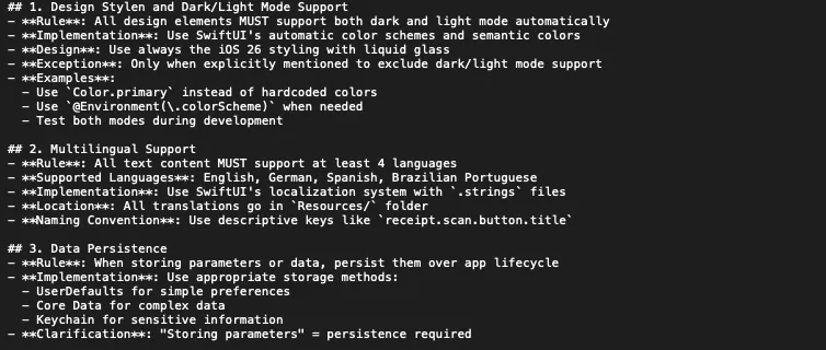 Project rules
