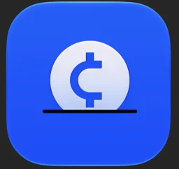 The Tip Tracker app icon: a white coin with a cent sign on a blue background