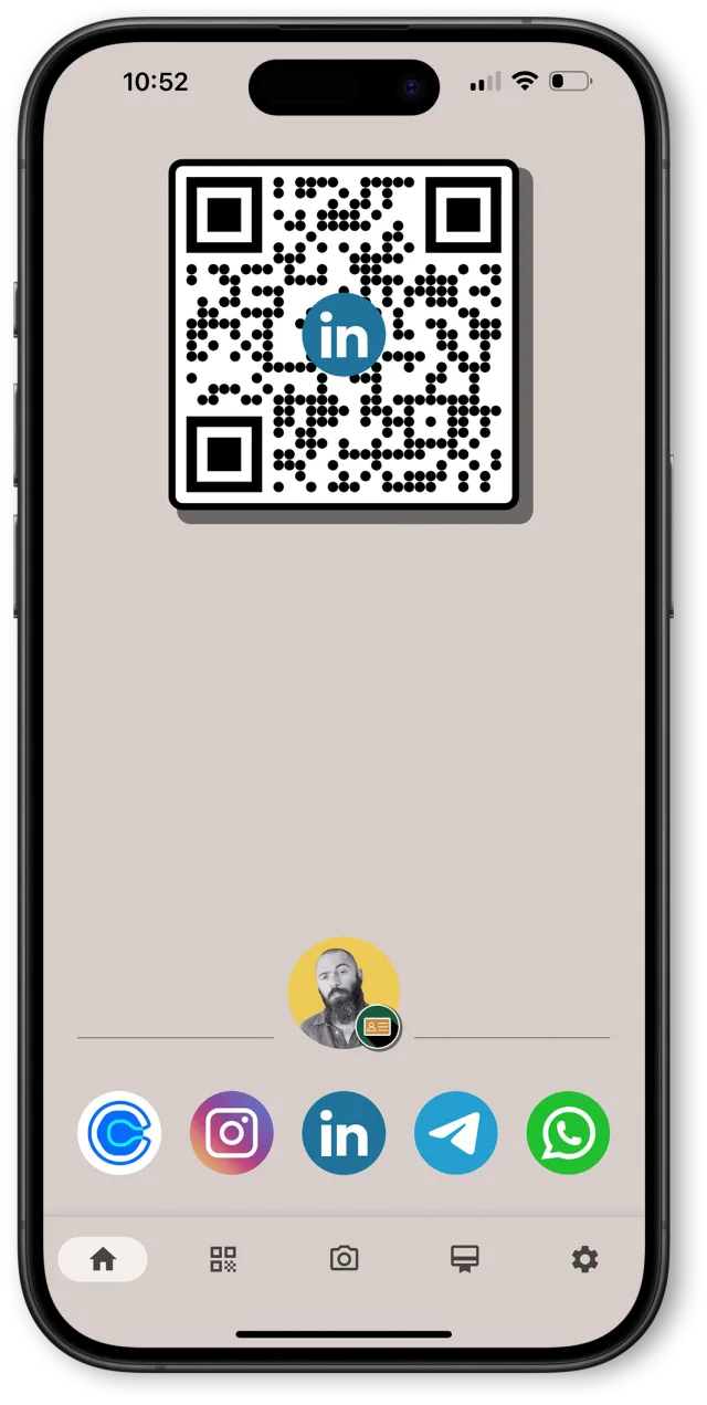 Sharing a card with a QR code