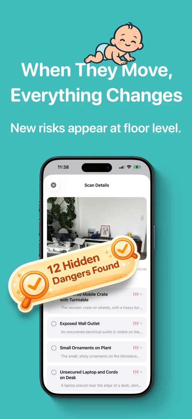 Hazards found in a room
